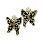 Leopard Butterfly Moth Earrings