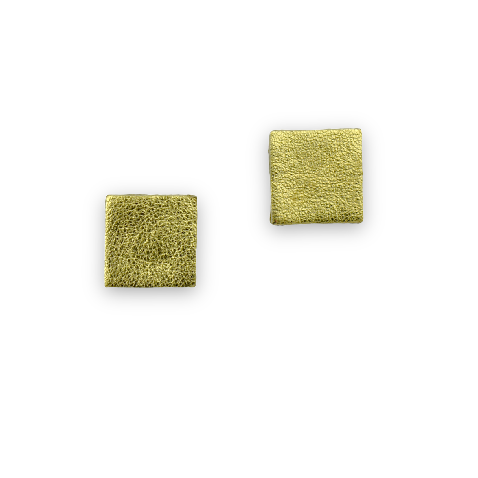 Rainbow Leather Square Earring Gold