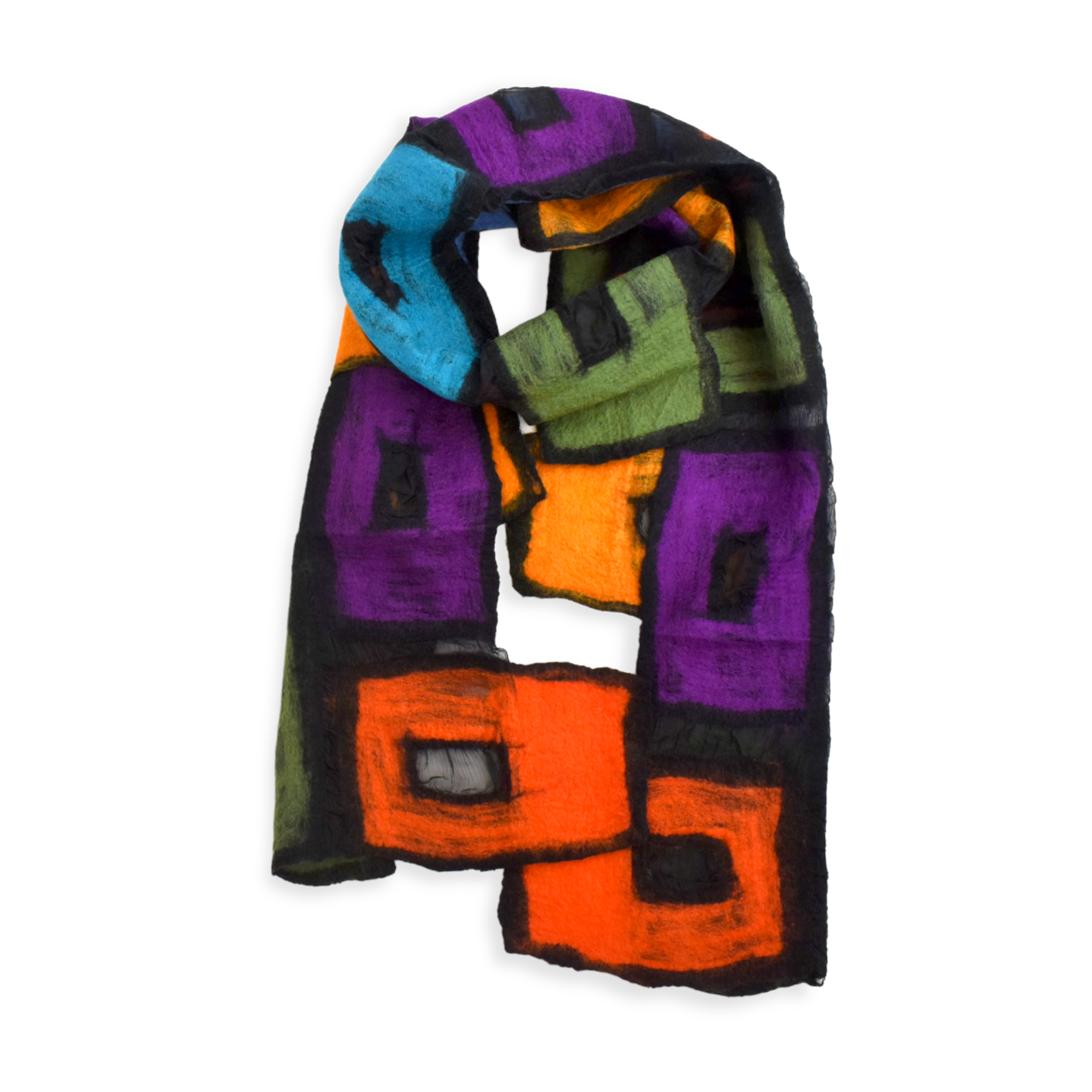 Pomegranate Moon Square Work Felt Scarf