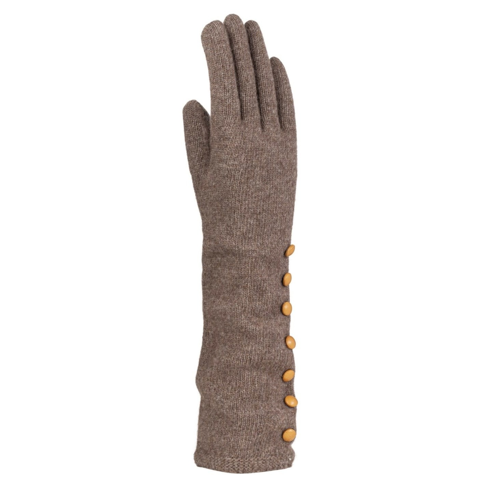 SANTACANA COMPLEMENTOS SI Long Wool Leather Button Gloves Sand