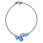 Origin Six Petal Drop Necklace Blue Combi