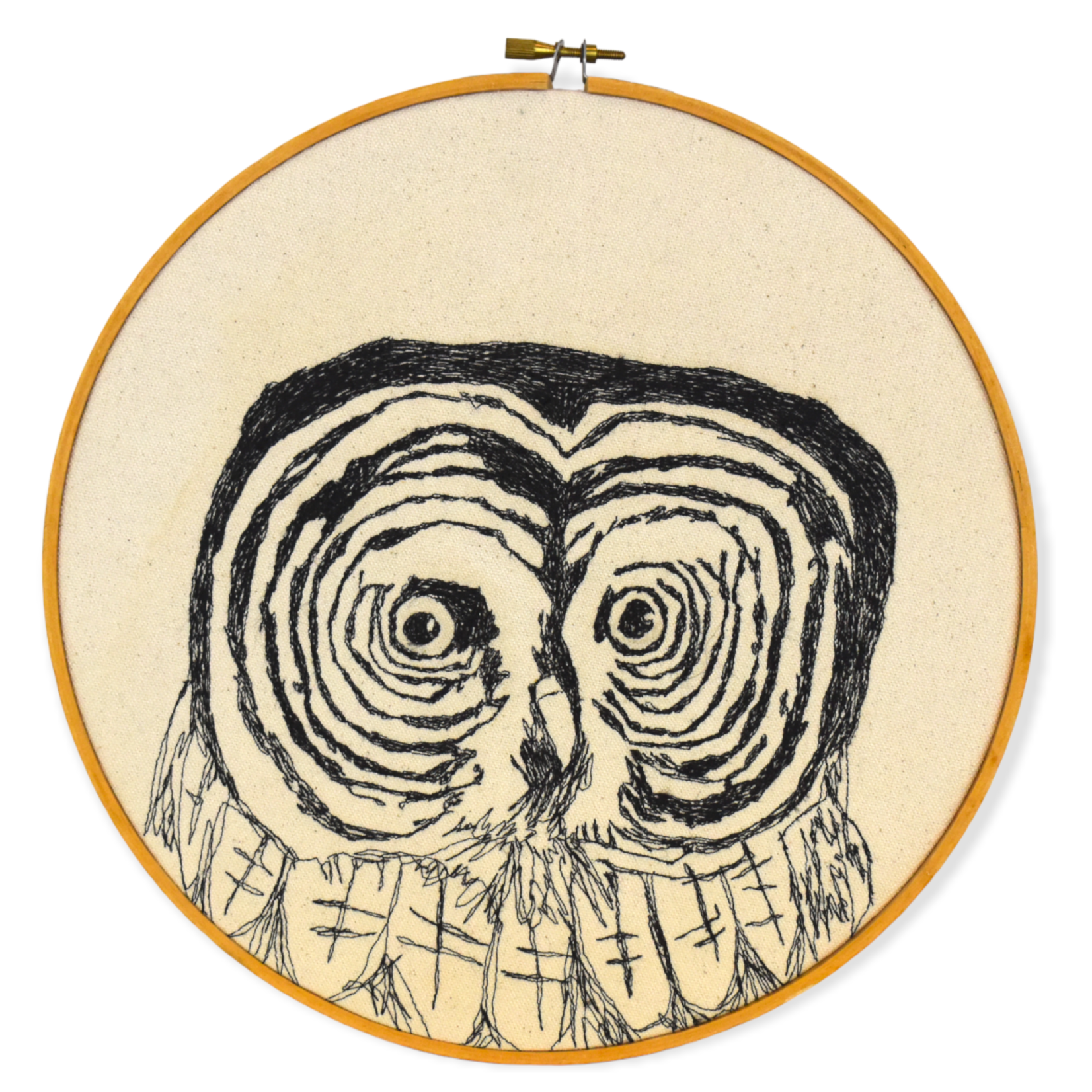 Jennyjen42 Wooden Embroidery Hoop Great Gray Owl