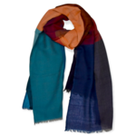 Kingston Color Block Scarf Aqua/Orange/Navy