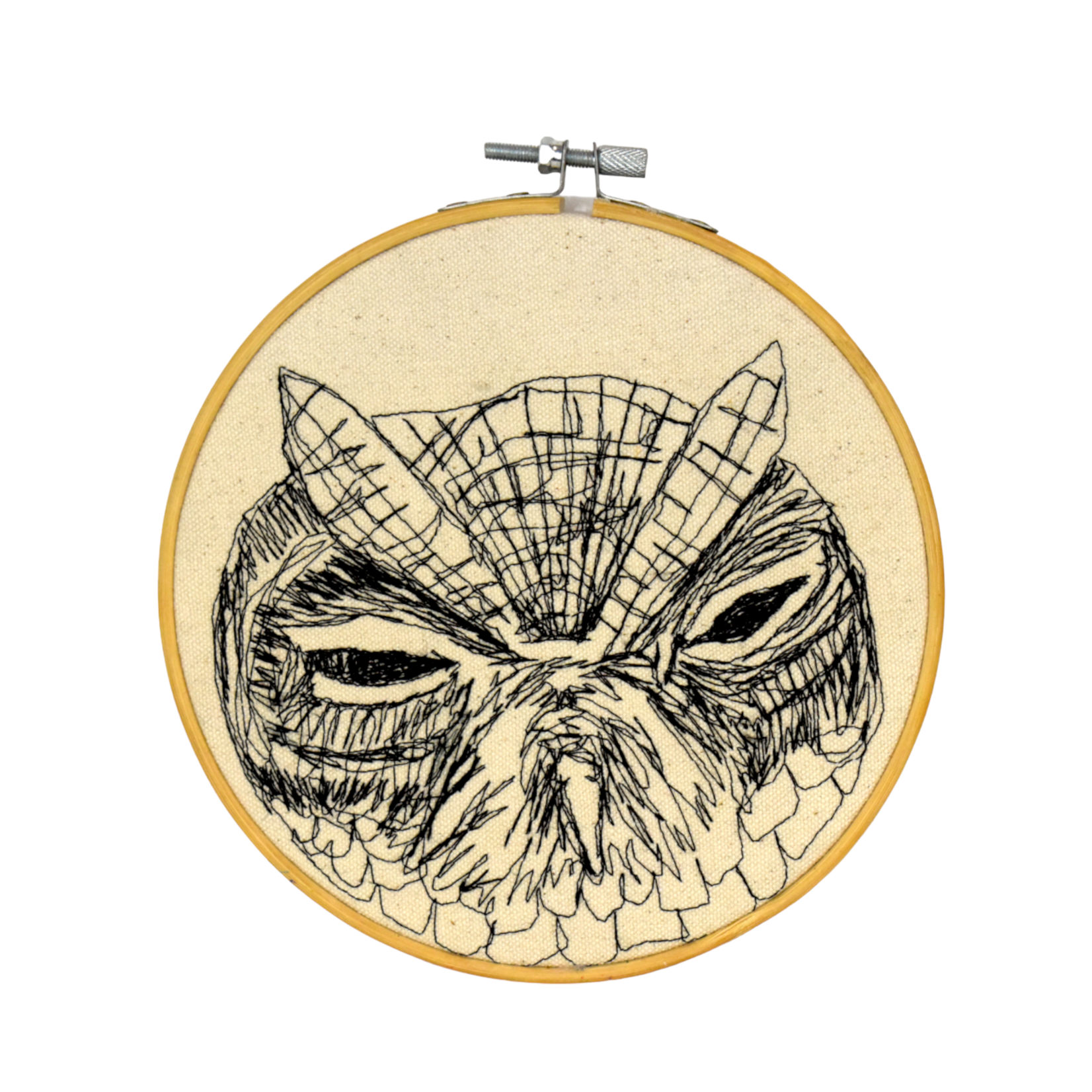 JENNYJEN42 Wooden Embroidery Hoop Flummulated Owl