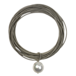 Piano Wire & Pearl Drop Bracelet