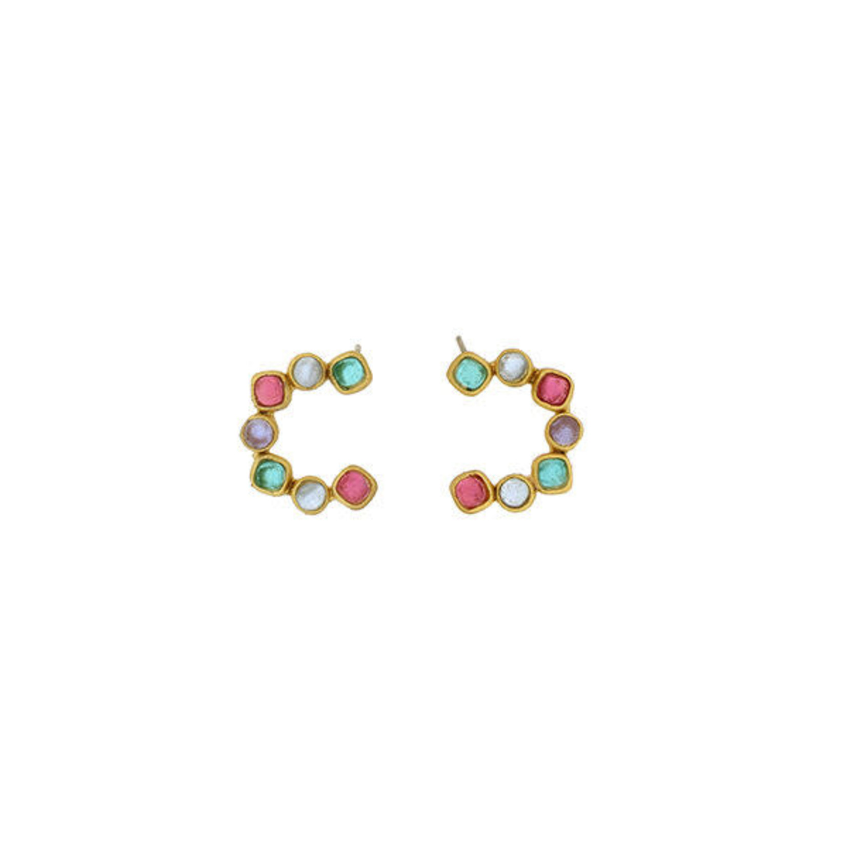 Michael Vincent Michaud Diamond  Drop Crescent Post Earrings