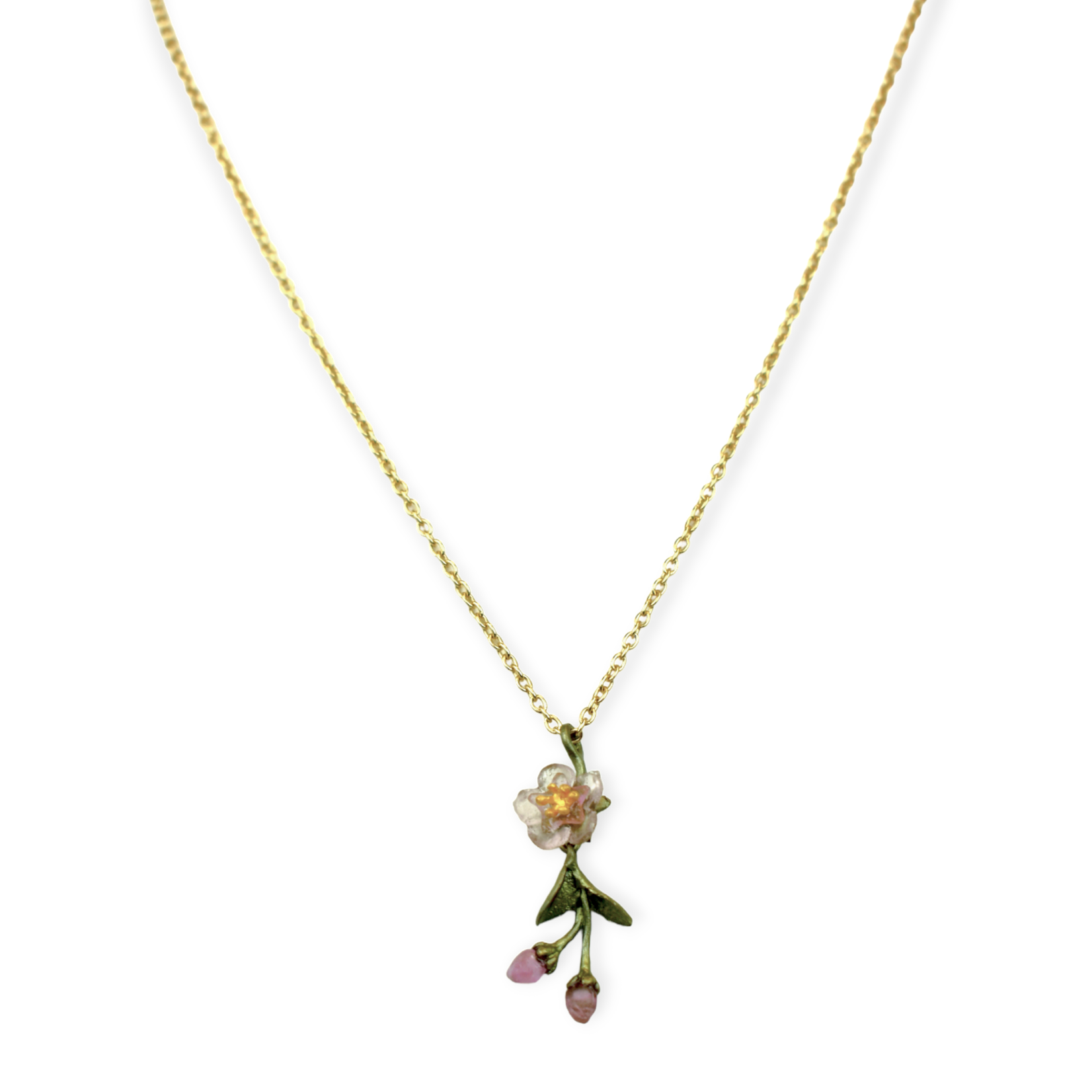 Peach Blossom Dainty Flower Pendant