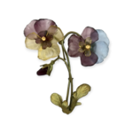 Pansies Two Flower Brooch Pin