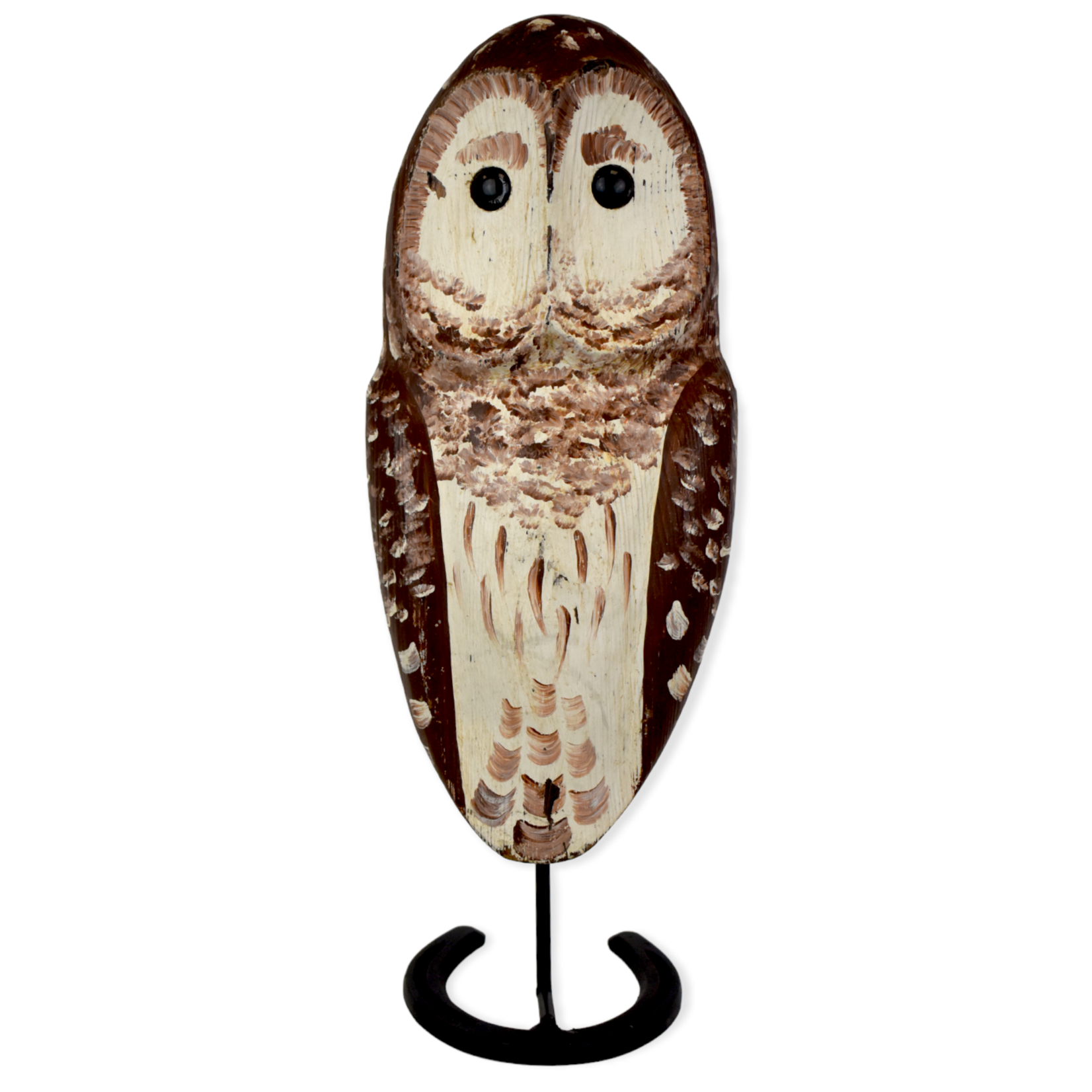 Wooden Owls on Horseshoe