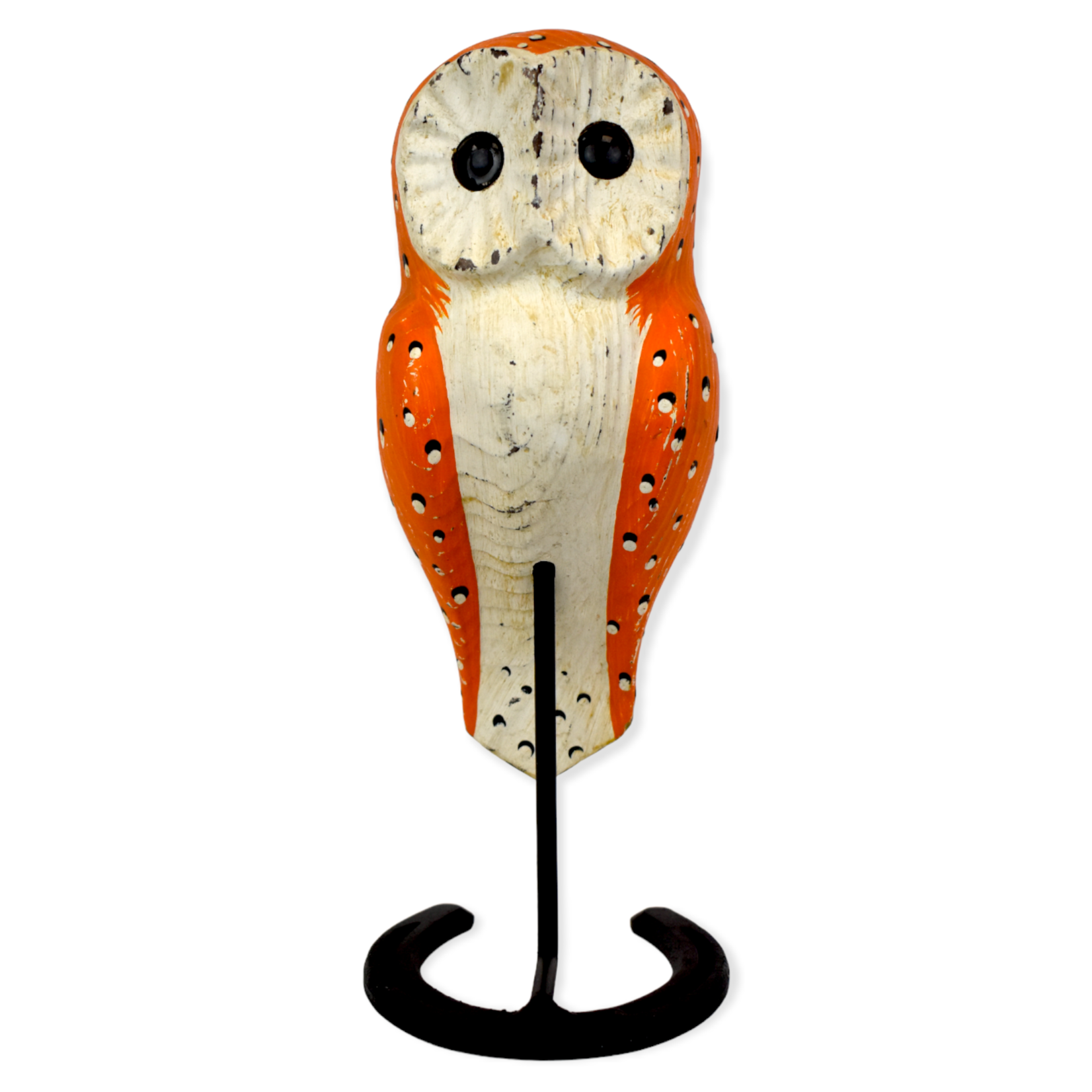 Wooden Owls on Horseshoe