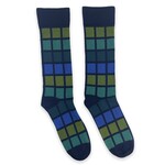 Subway Grid Socks Navy/Green
