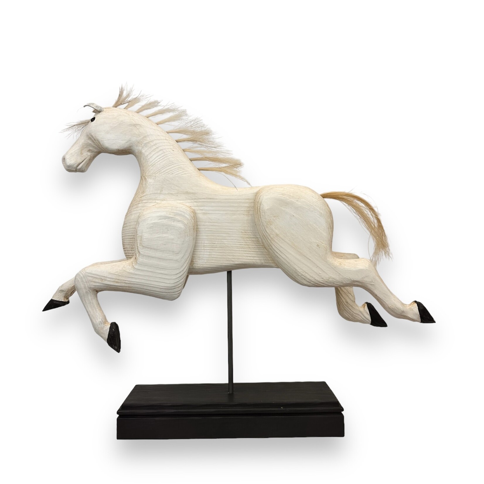 White Leaping Horse on Stand