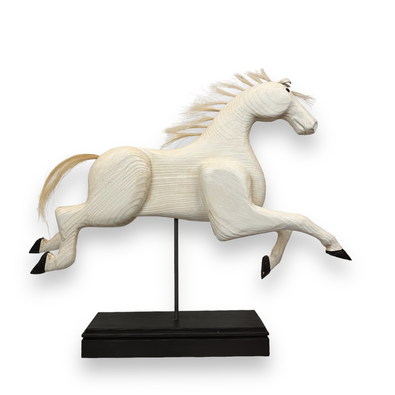 White Leaping Horse on Stand