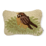 Robin In Nest Pillow - Hooked Wool Pillow