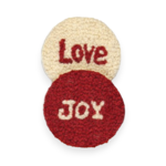 Set of Two Love Joy Wool Hooked Coasters