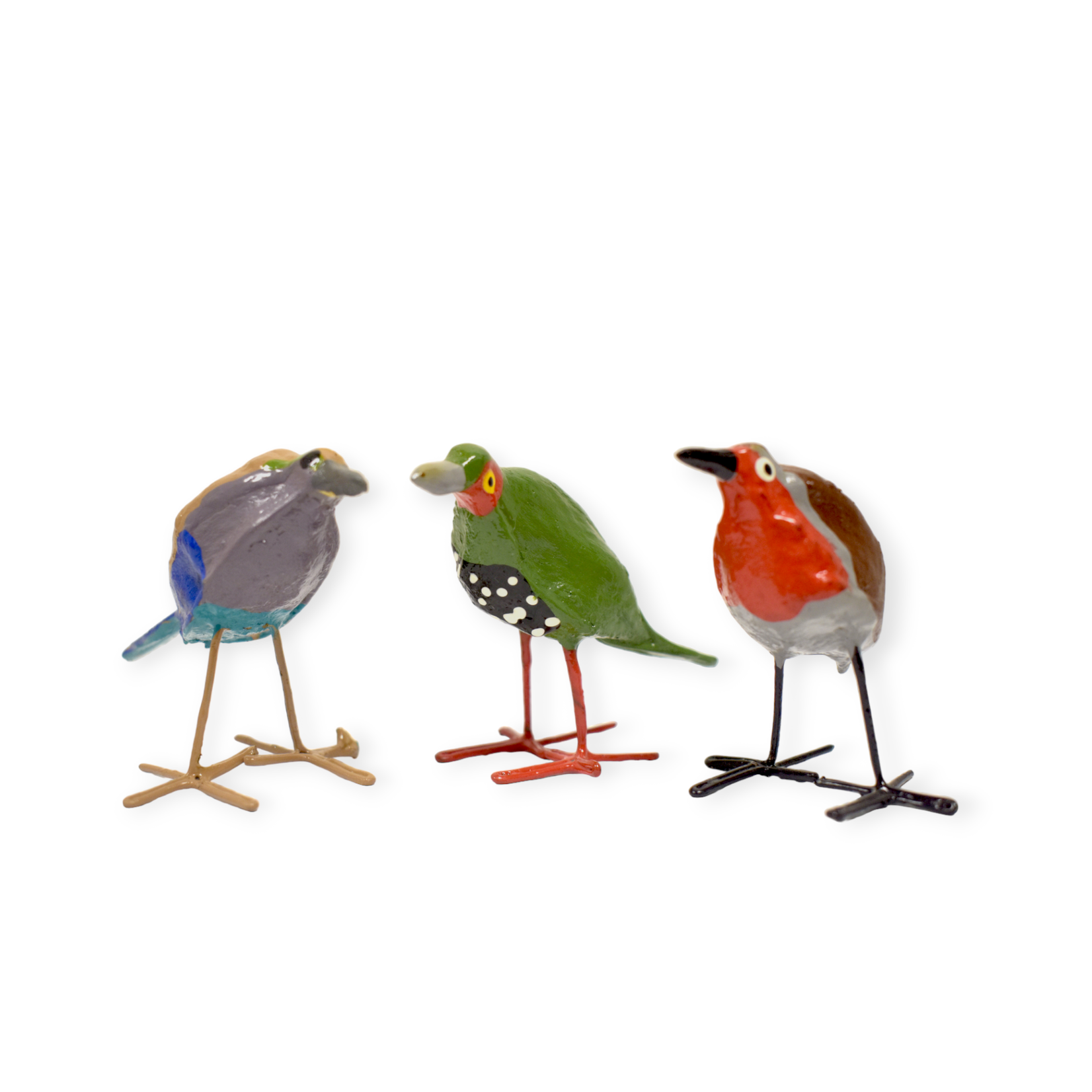 Mbare LTD Roller, Finch and Robin Trio of Seedpod Birds