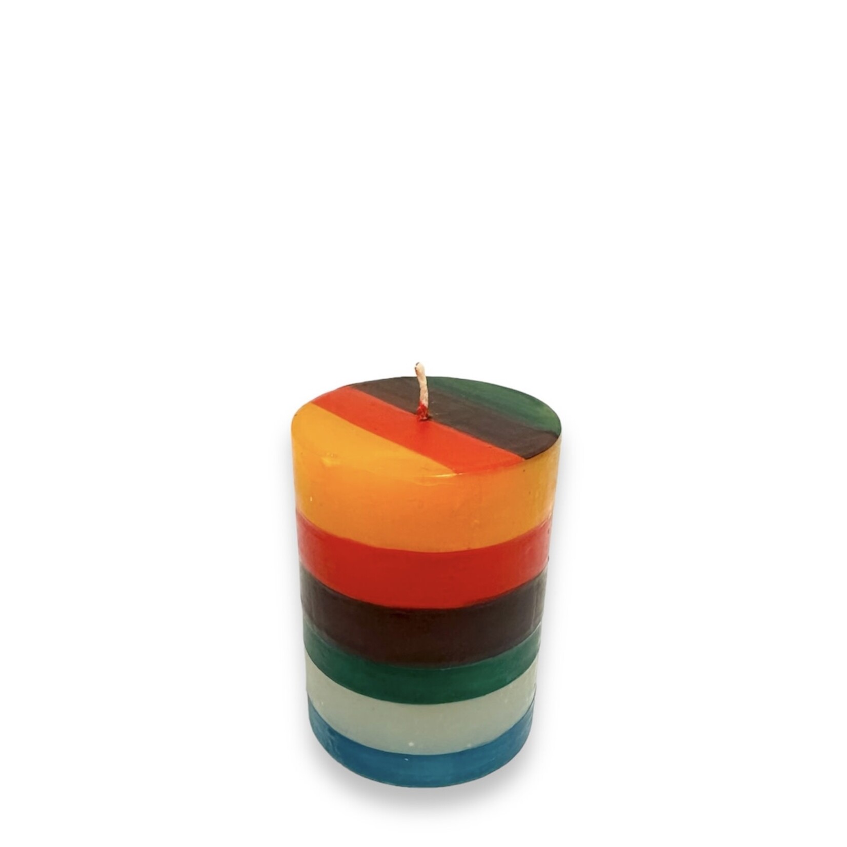 Thumbprint Artifacts Memphis Stripe Pillar Candle