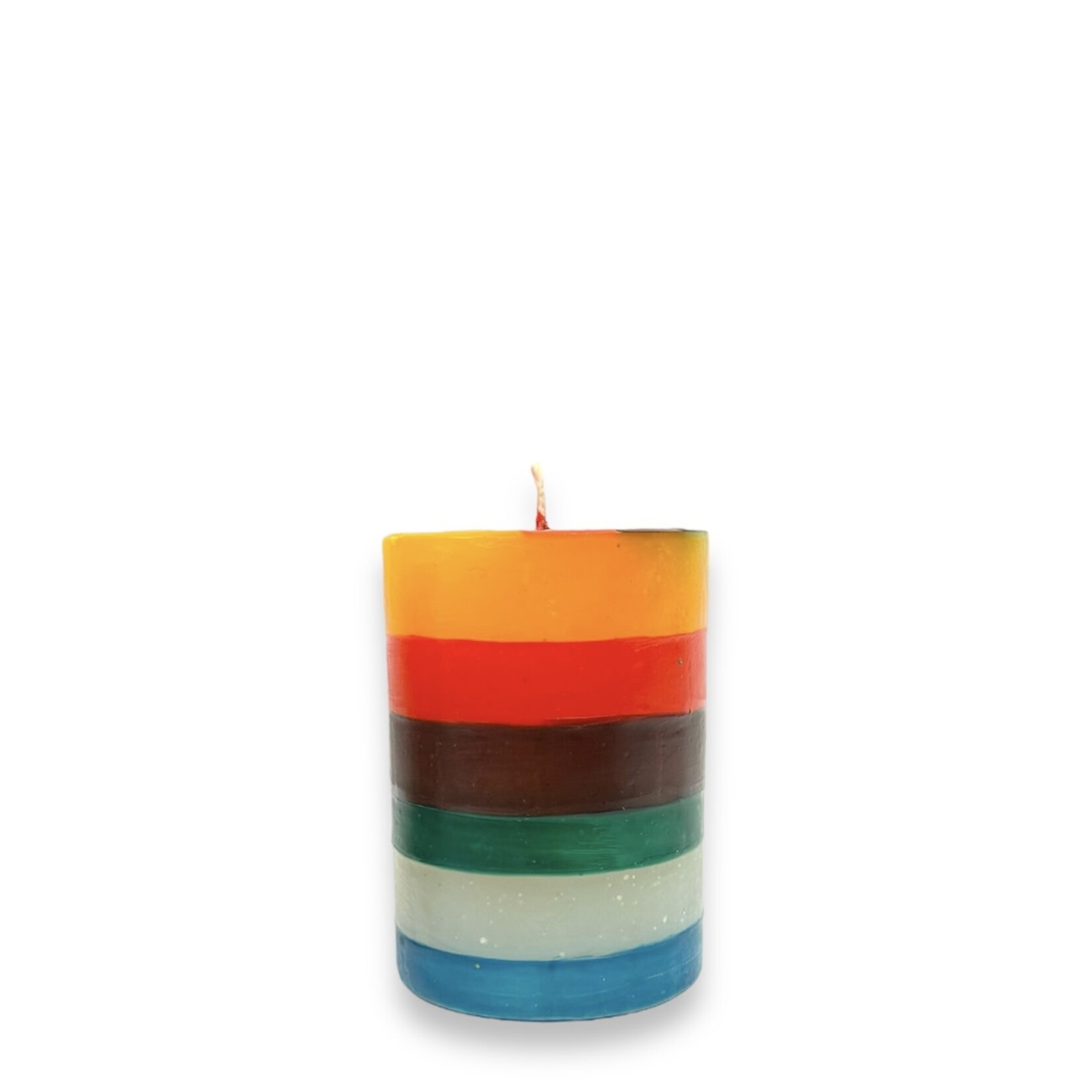 Thumbprint Artifacts Memphis Stripe Pillar Candle