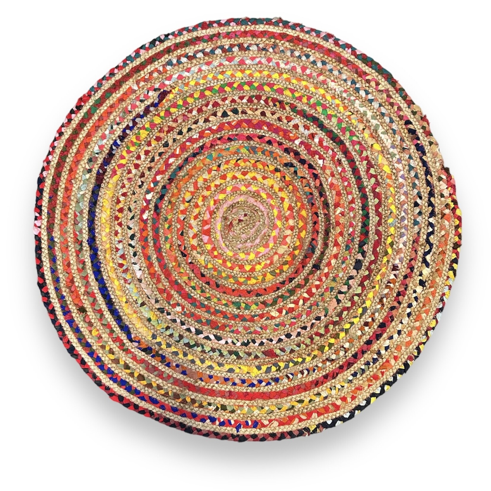 IHI Multi Color Round Jute Rug