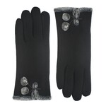 SHIHREEN INC Wool Gloves Fur Trim With Pompoms