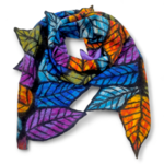 Pomegranate Moon Multi Felt Leaf Work Scarf