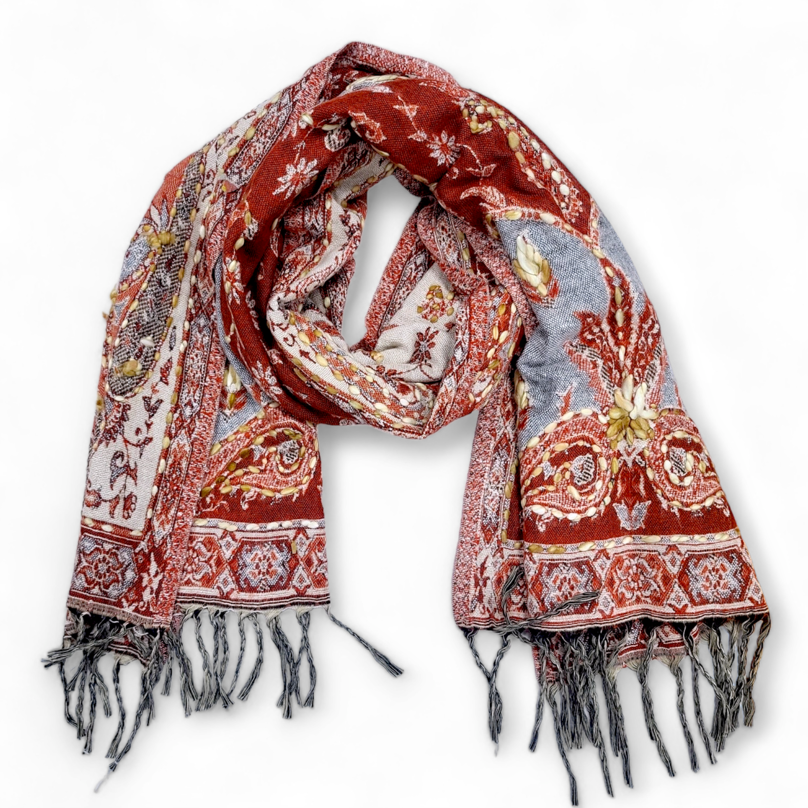 Windhorse Trading Inc Varanasi Embroidered Shawl