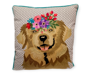 Friendly Golden Retriever Pillow American Folk Art Museum