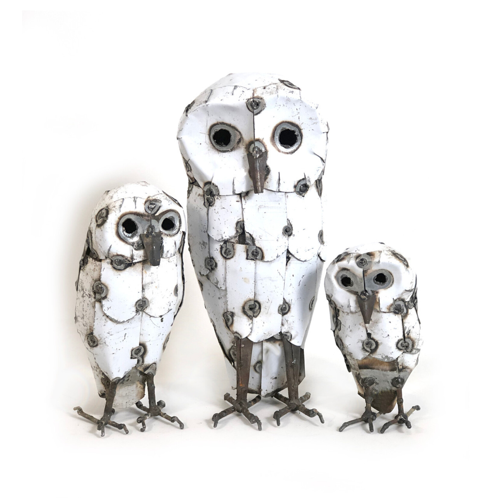 Mbare LTD Recycled Metal Snowy Owl
