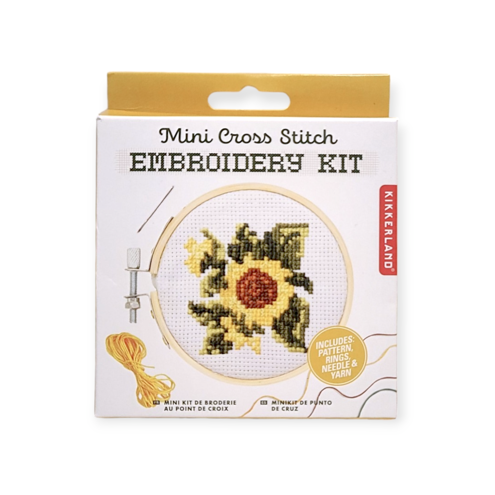 KIKKERLAND DESIGN MINI CROSS STITCH KIT SUNFLOWER