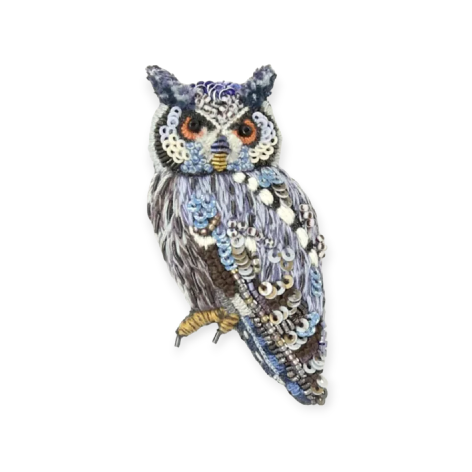 Southern White Faced Owl Brooch Pin