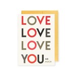 Calypso Cards Love Love Love You Foil Valentine Card