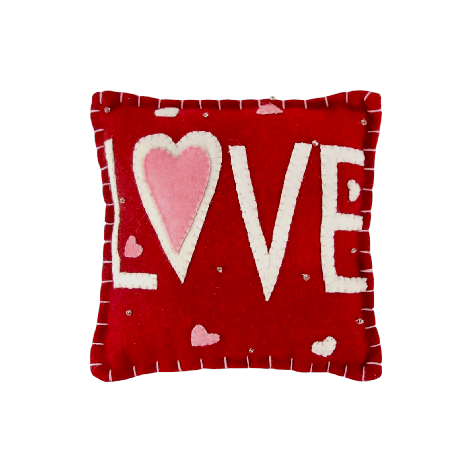 Stitch By Stitch Red "Love" Pillow