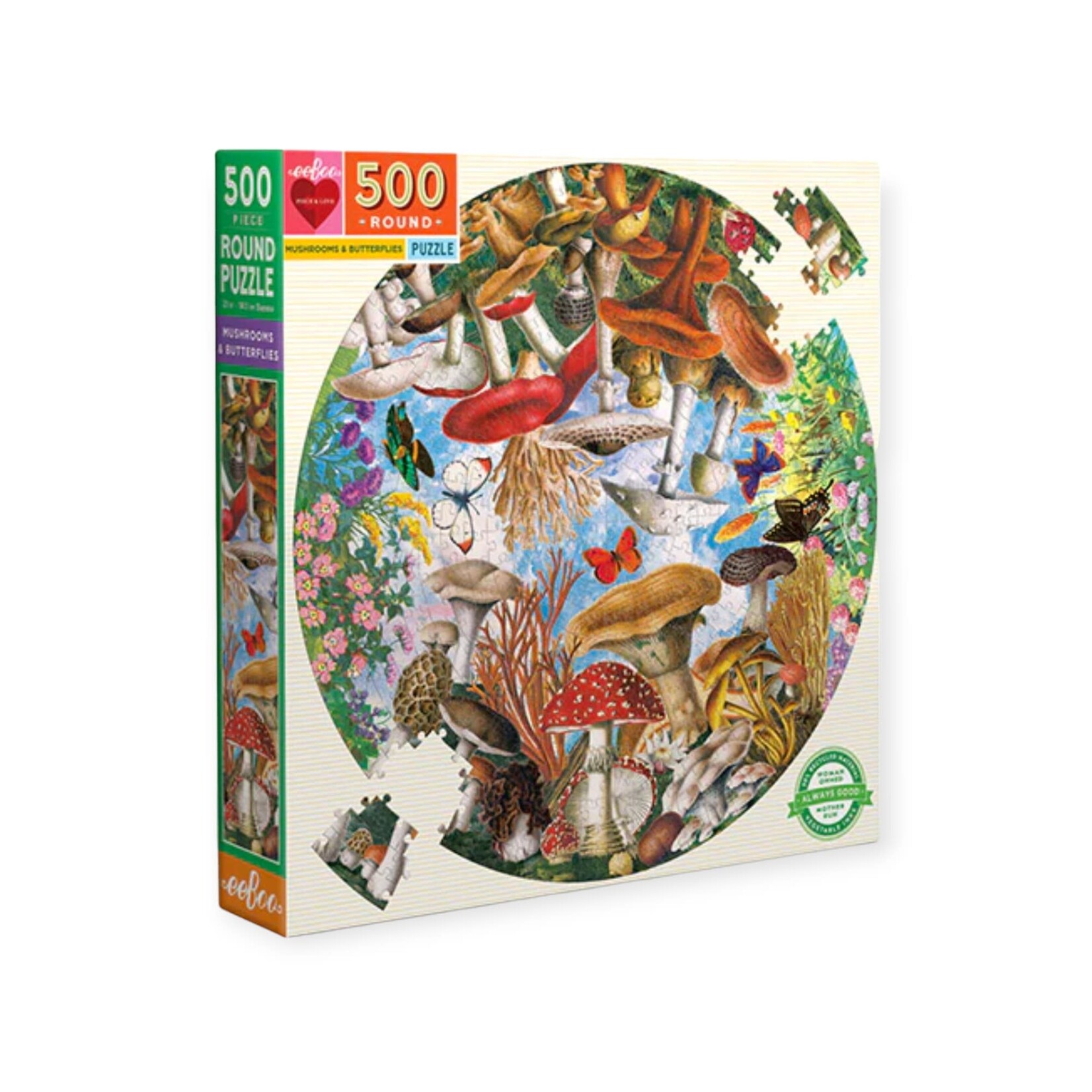 Eeboo Mushrooms & Butterflies 500 PiecePuzzle