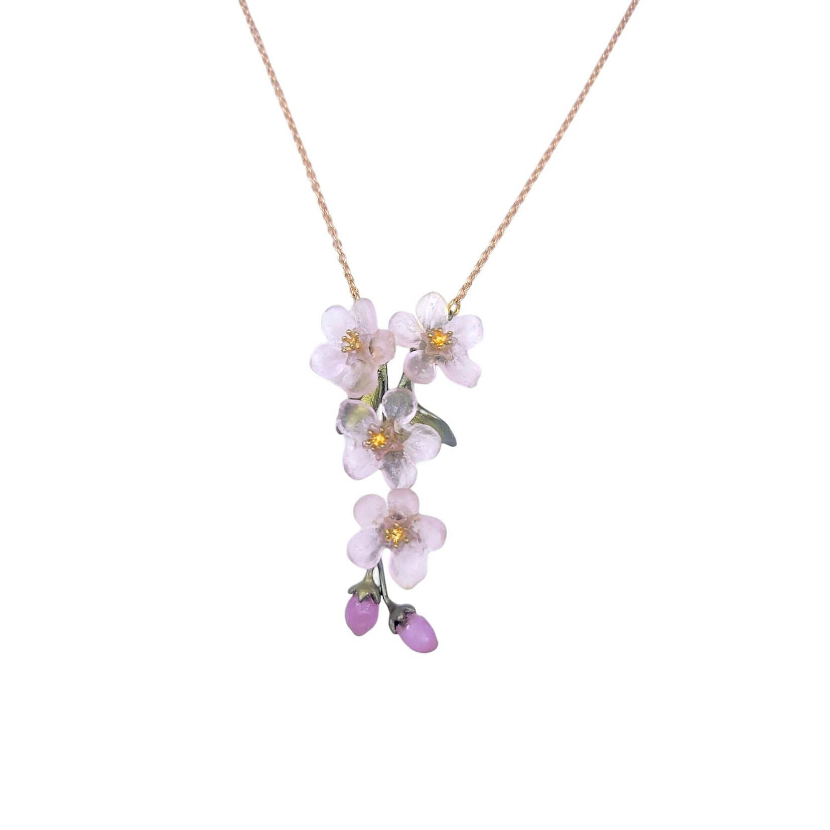 Michael Michaud Peach Blossom "Y" Necklace