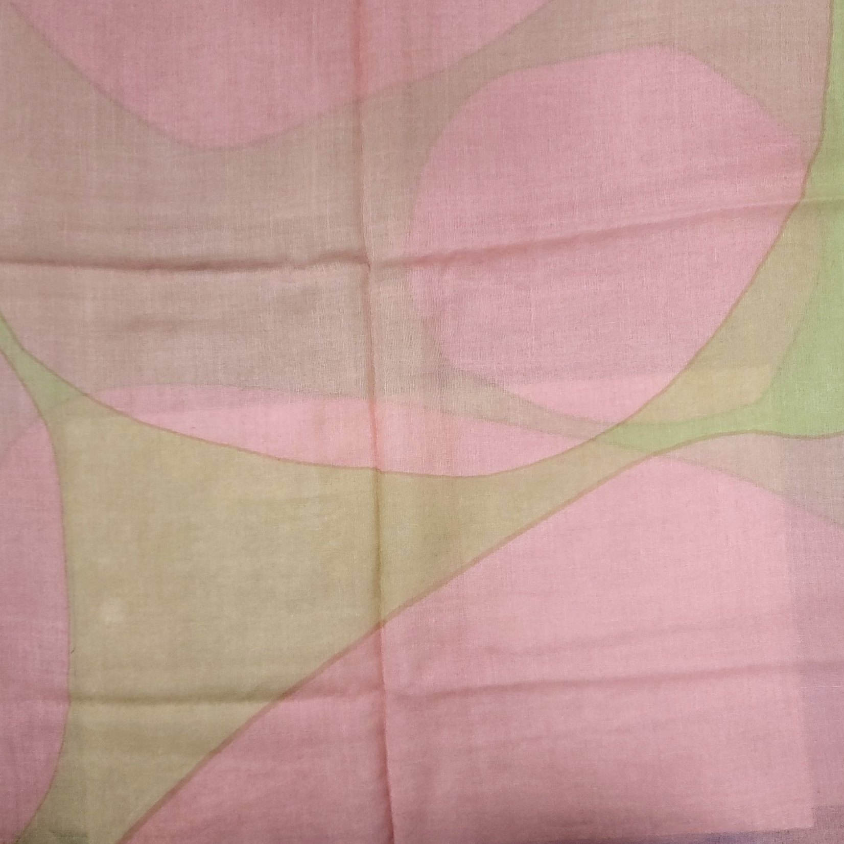 See Design Large Pink Spots on Beige Wool