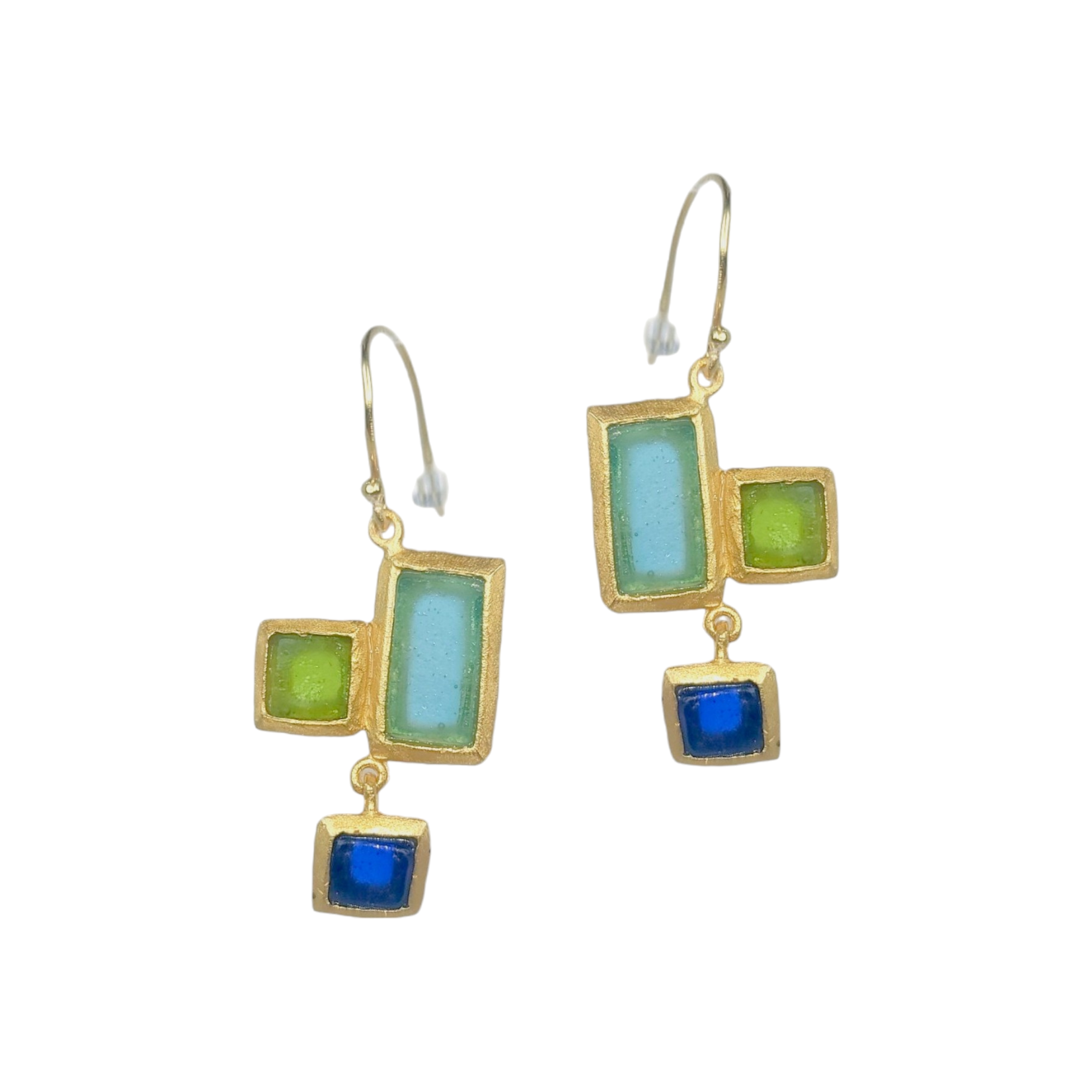 Michael Vincent Michaud Mosaic Wire Earrings Small