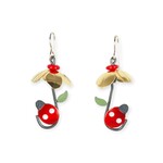 Chickenscratch Ladybug Umbrella Earrings