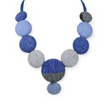 One World in Textiles Oaxaca Blue Circles Necklace