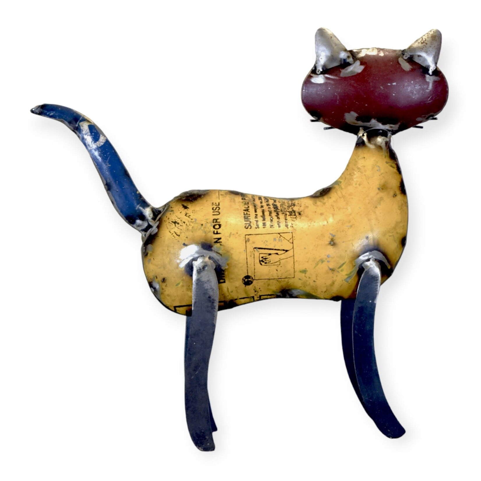 Everyday Artifact 20 Recycled Metal Yellow Cat
