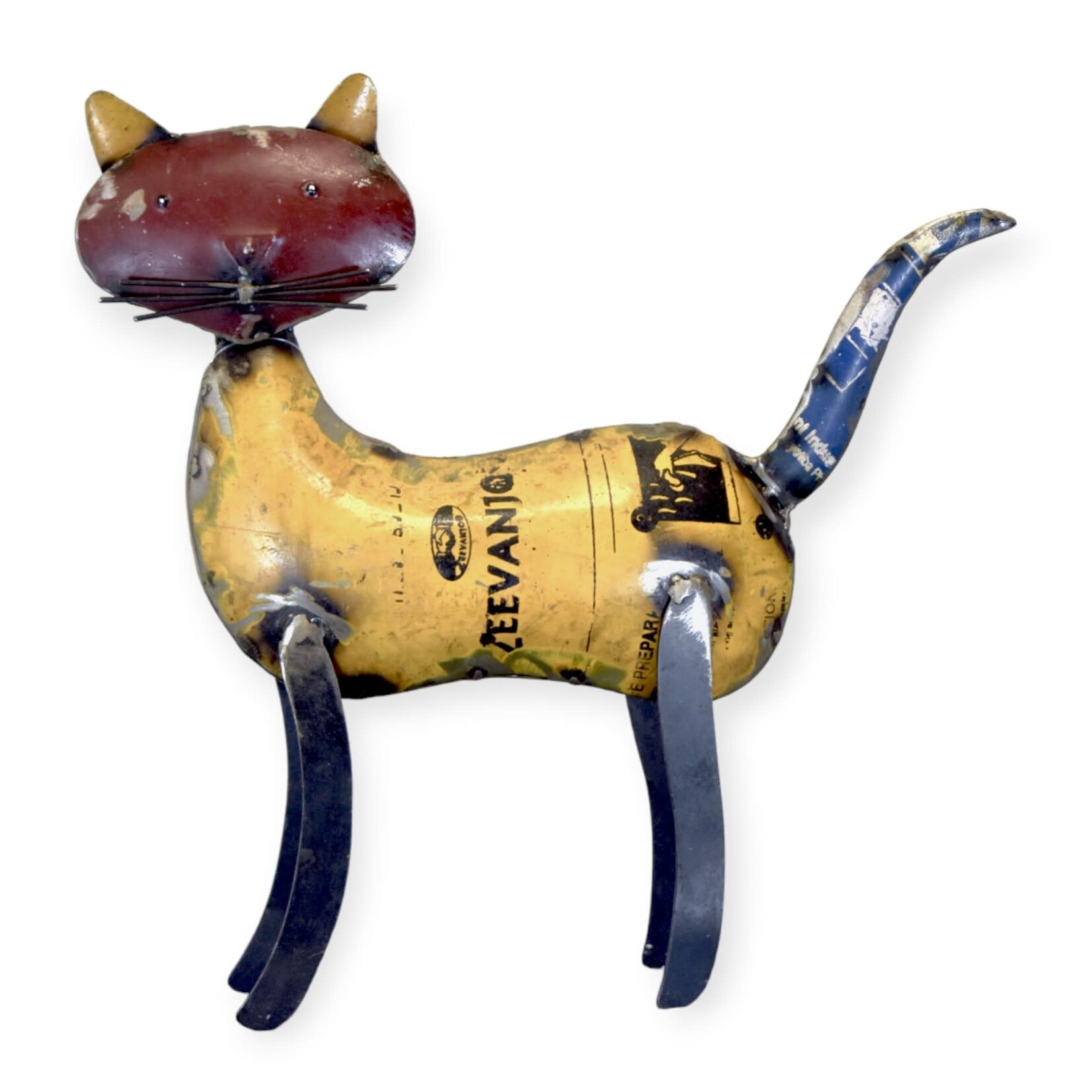 Everyday Artifact 20 Recycled Metal Yellow Cat