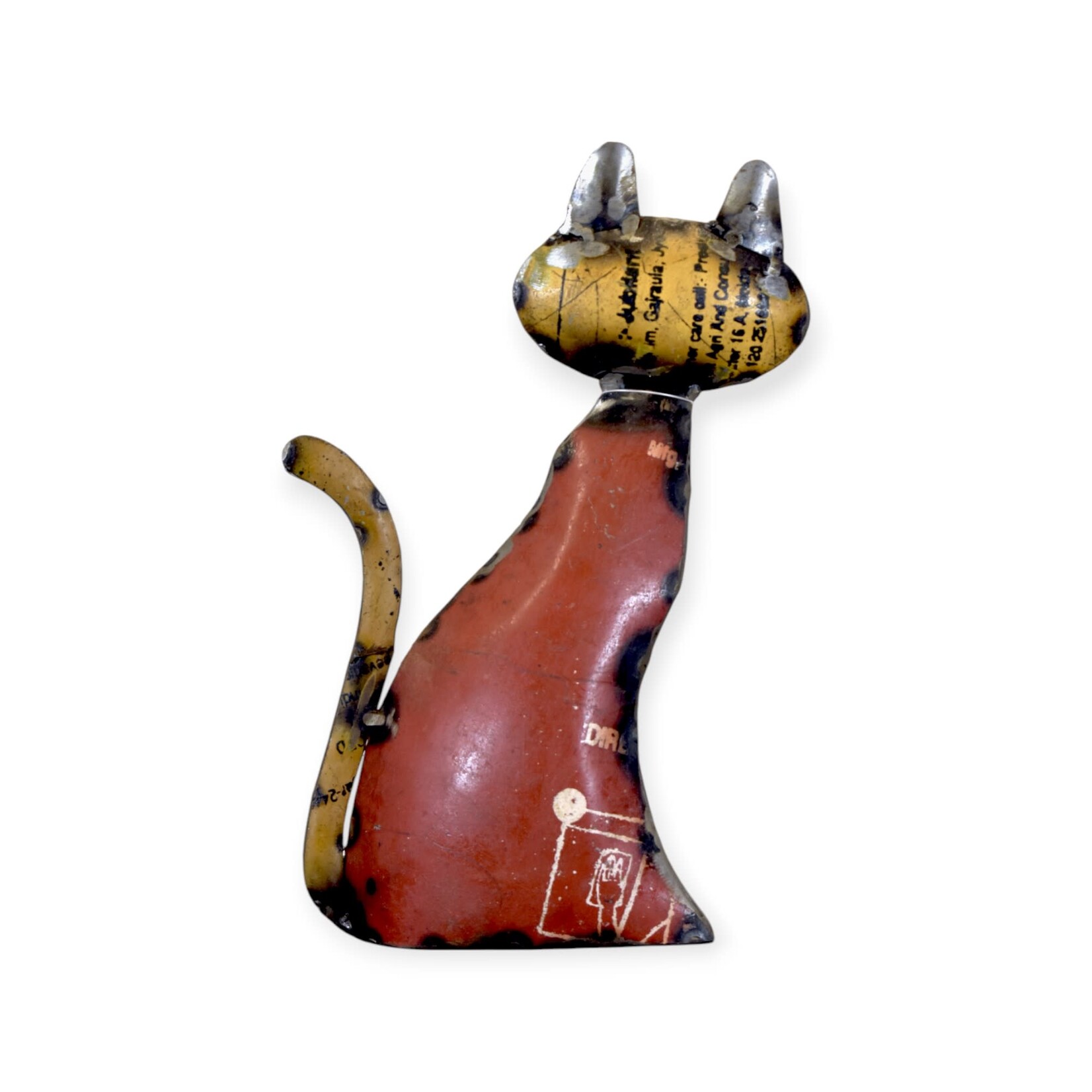 Everyday Artifact 20 Recycled Metal Sitting Cat