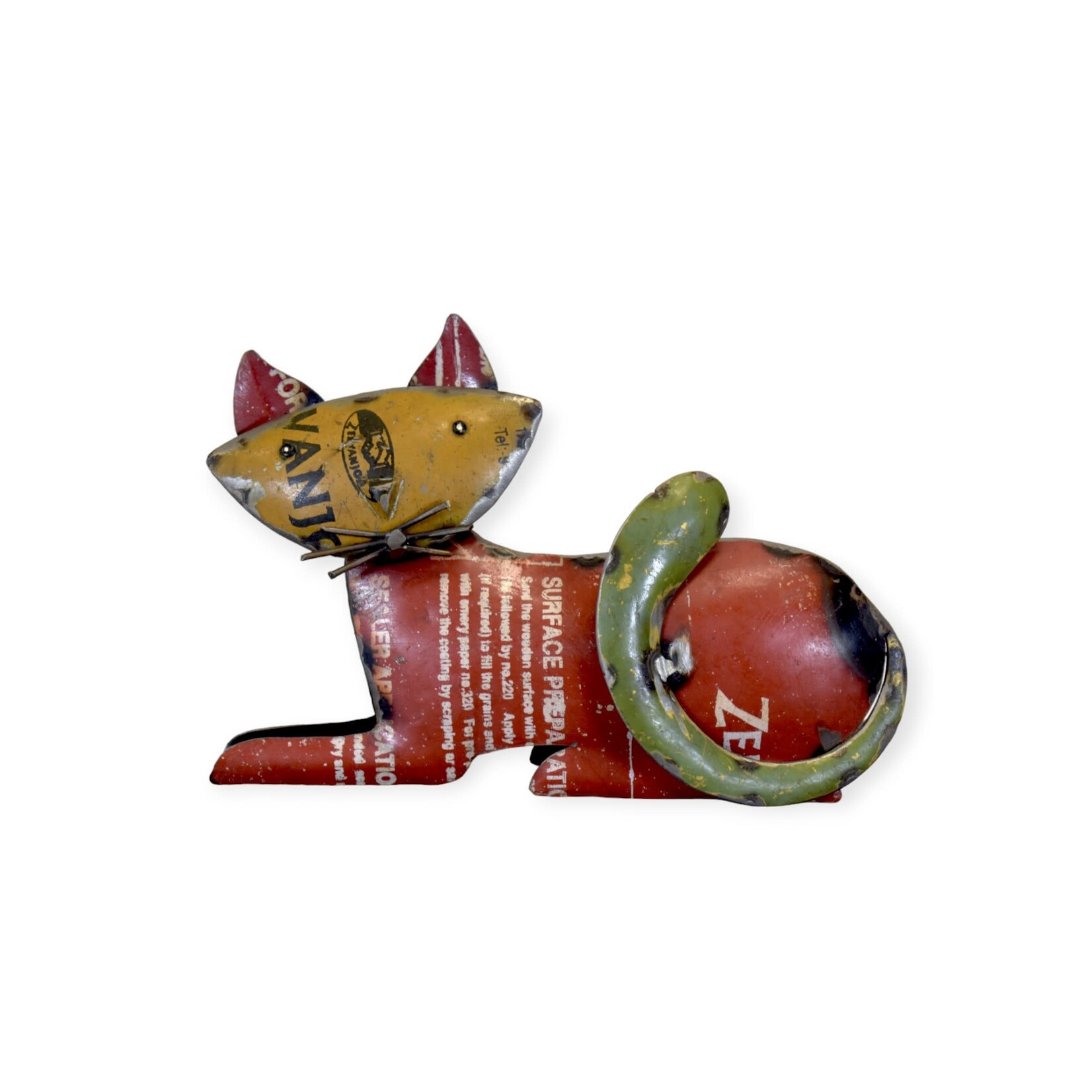 Everyday Artifact 20 Recycled Metal Laying Cat Small