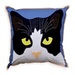 Natural Habitat Cat Face Pillow Blue