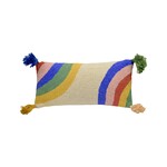 Peking Handicraft, Inc Rainbow w. Tassels Hooked Pillow