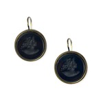 Extasia Small Jet Intaglio Hook Earring