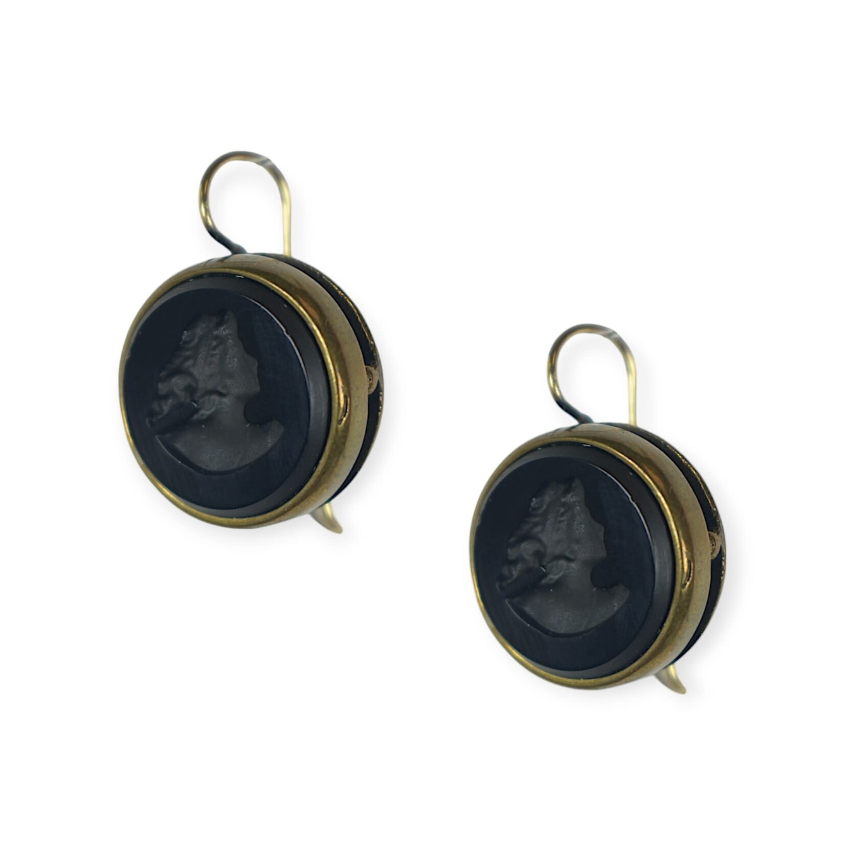 Extasia Small Jet Intaglio Hook Earring