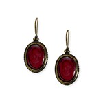 Extasia Ruby Oval Cameo Earring