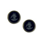 Extasia Small Jet Intaglio Clip Earring