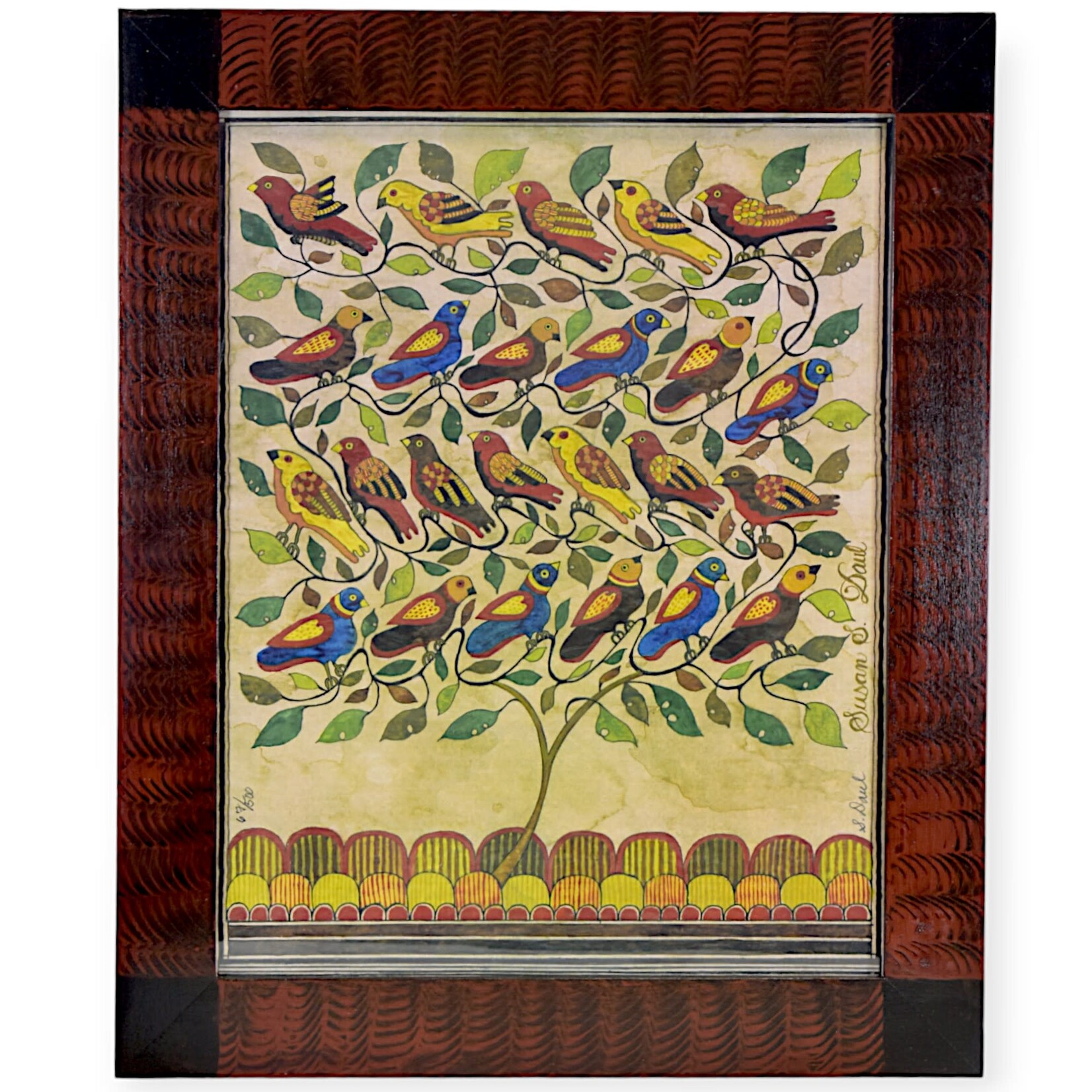 Susan Daul Fraktur Bird Tree