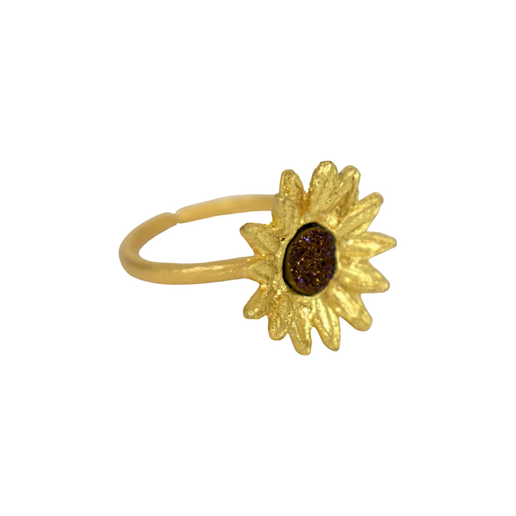 Michael Michaud Sunflower with Druzy Ring